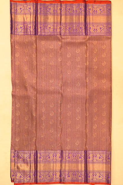 Kanchipuram Silk Brocade Lilac Saree