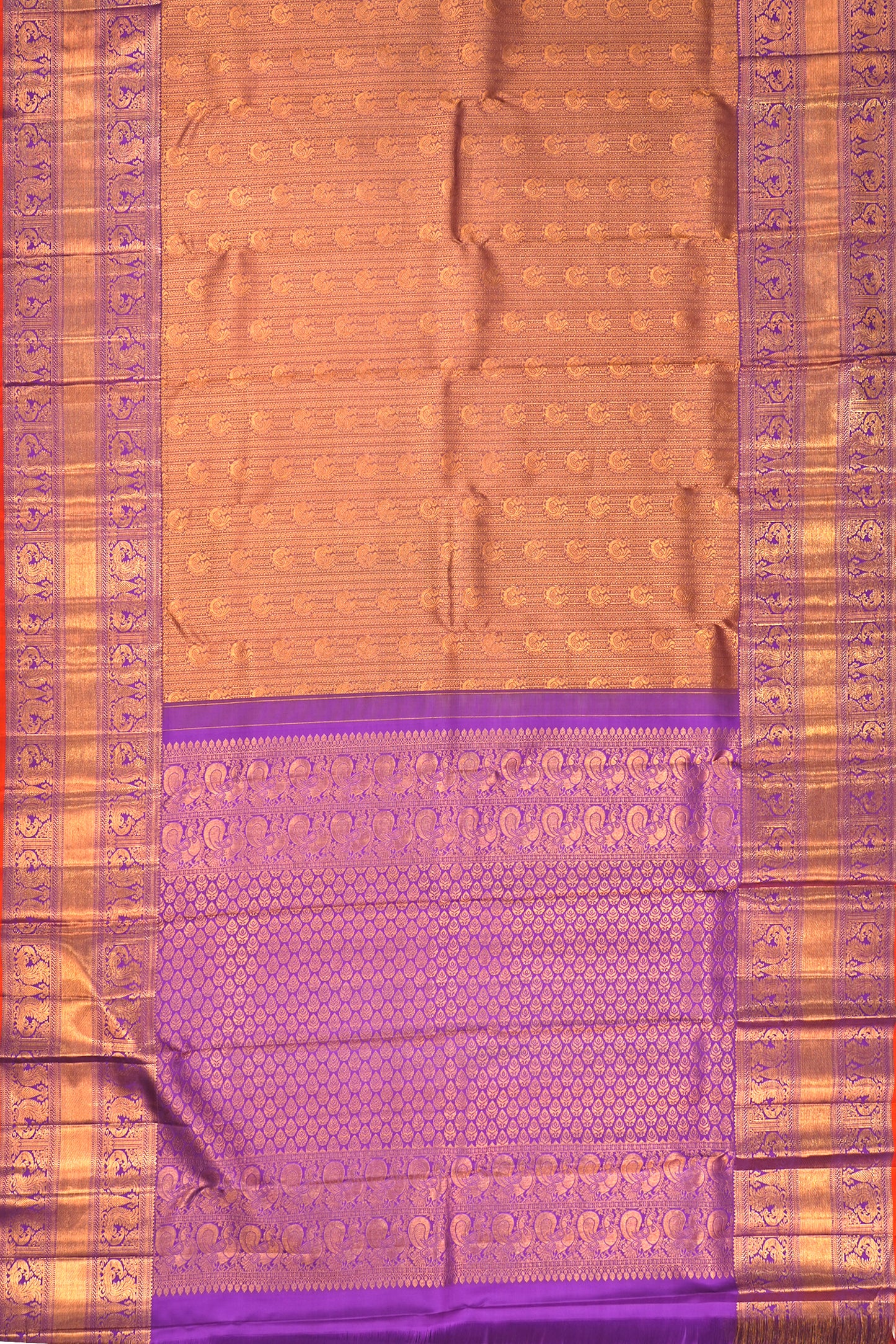 Kanchipuram Silk Brocade Lilac Saree