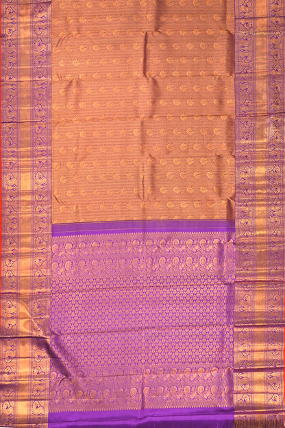 Kanchipuram Silk Brocade Lilac Saree