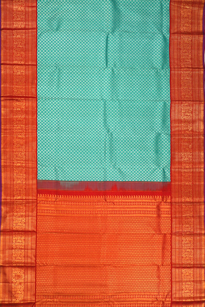 Kanchipuram Silk Brocade Sea Green Saree