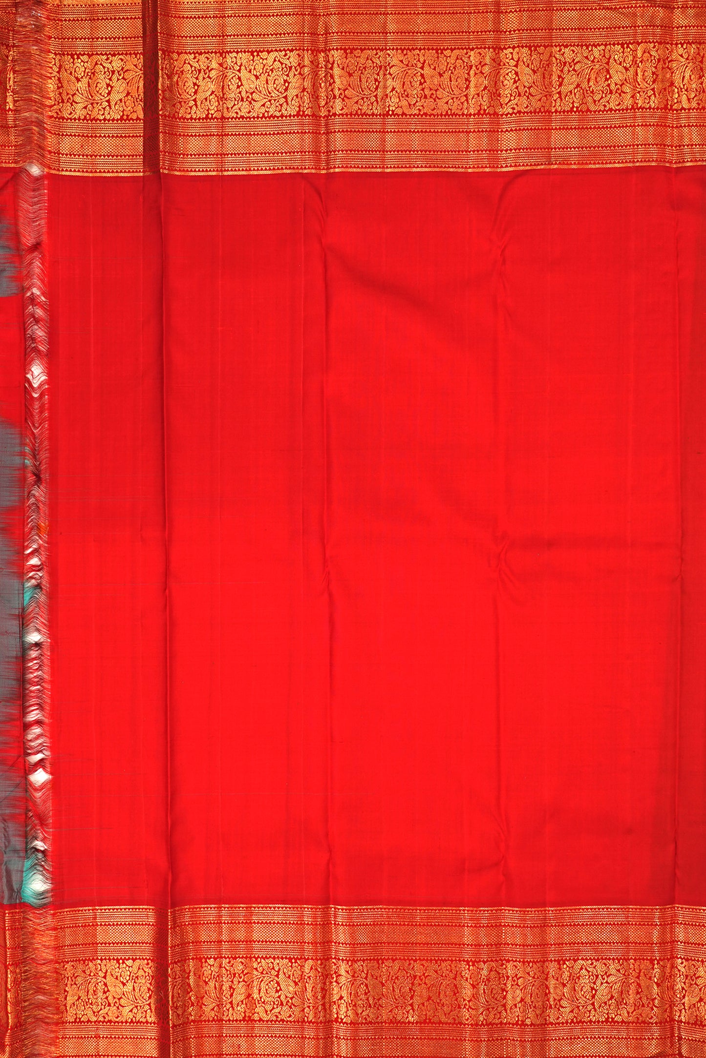 Kanchipuram Silk Brocade Sea Green Saree