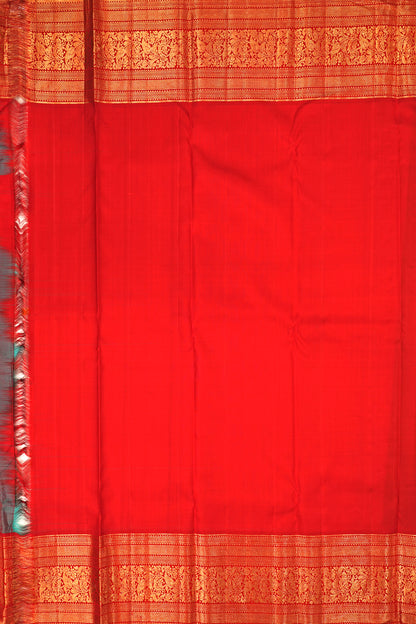 Kanchipuram Silk Brocade Sea Green Saree