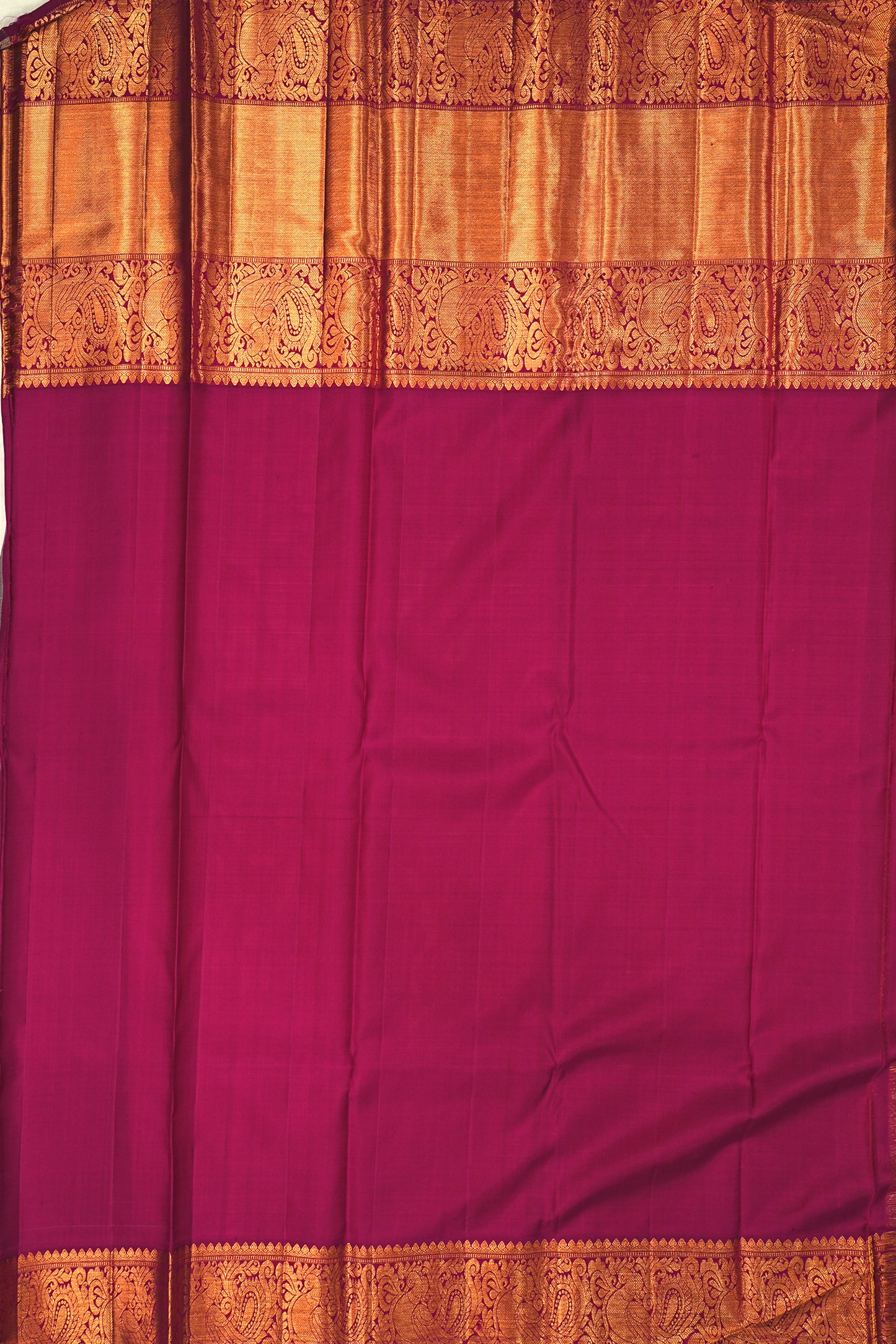 Kanchipuram Silk Jaal And Butta Pastel Orange Saree