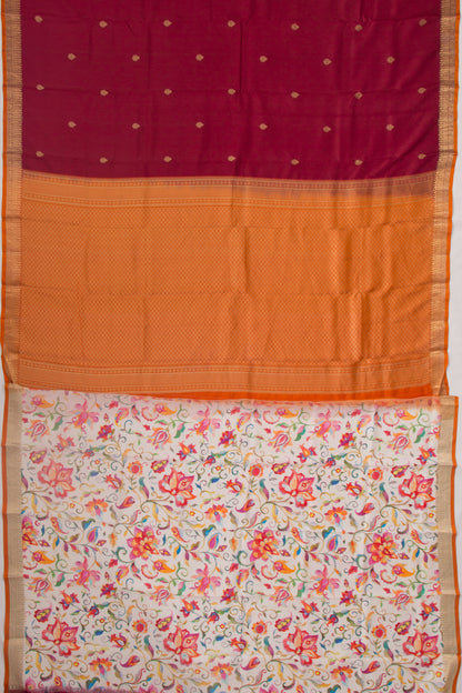 Soft Silk Butta Maroon Saree