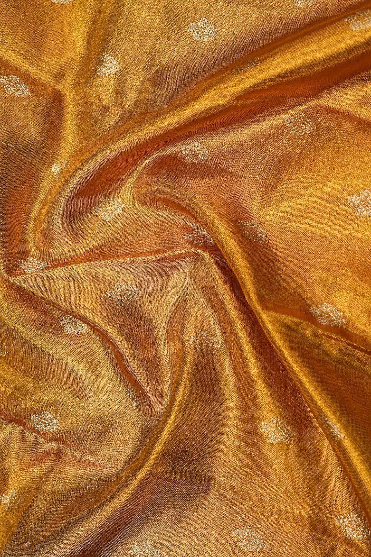 Kanchipuram Silk Tissue Butta Gold Saree