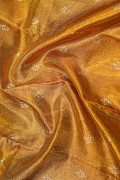 Kanchipuram Silk Tissue Butta Gold Saree