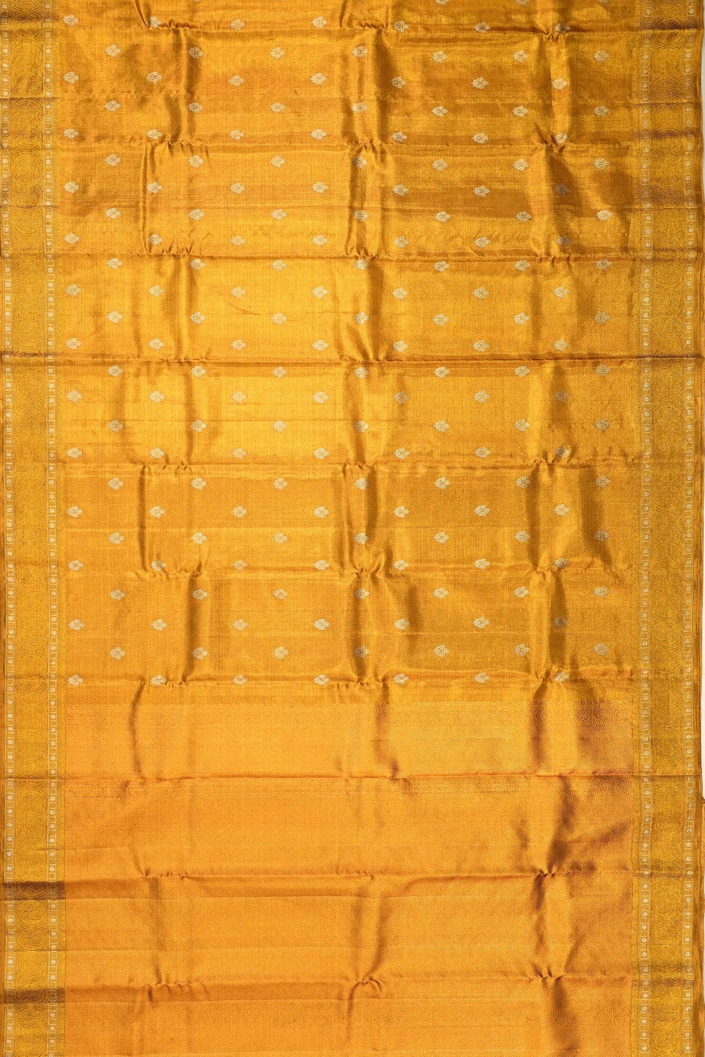 Kanchipuram Silk Tissue Butta Gold Saree