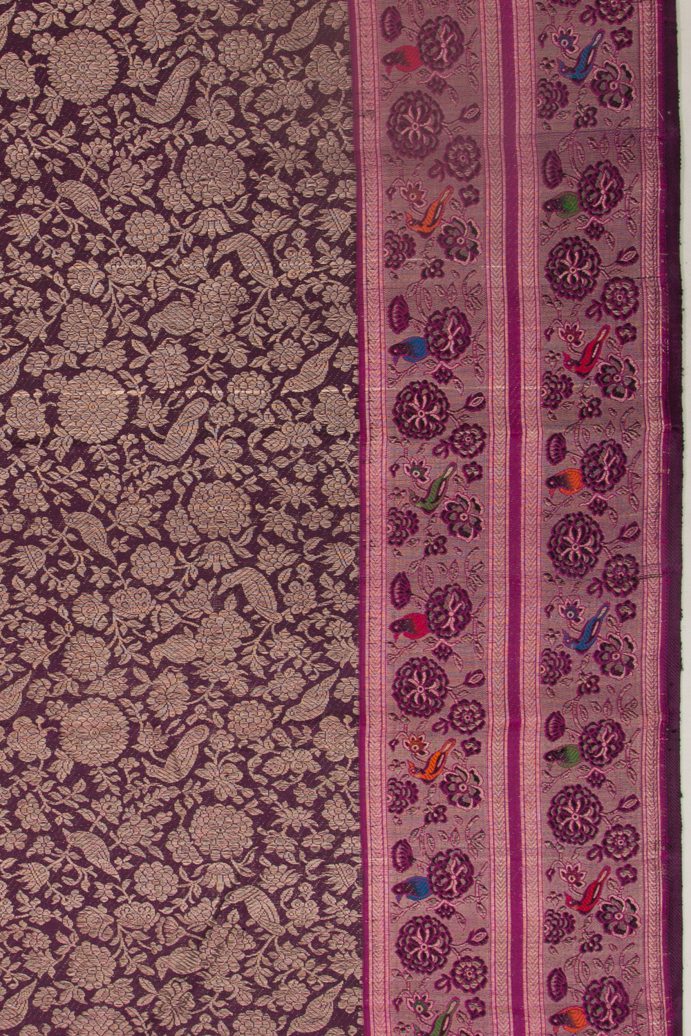 Kanchipuram Silk Brocade Purple Saree