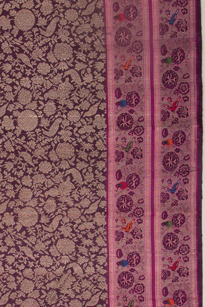 Kanchipuram Silk Brocade Purple Saree