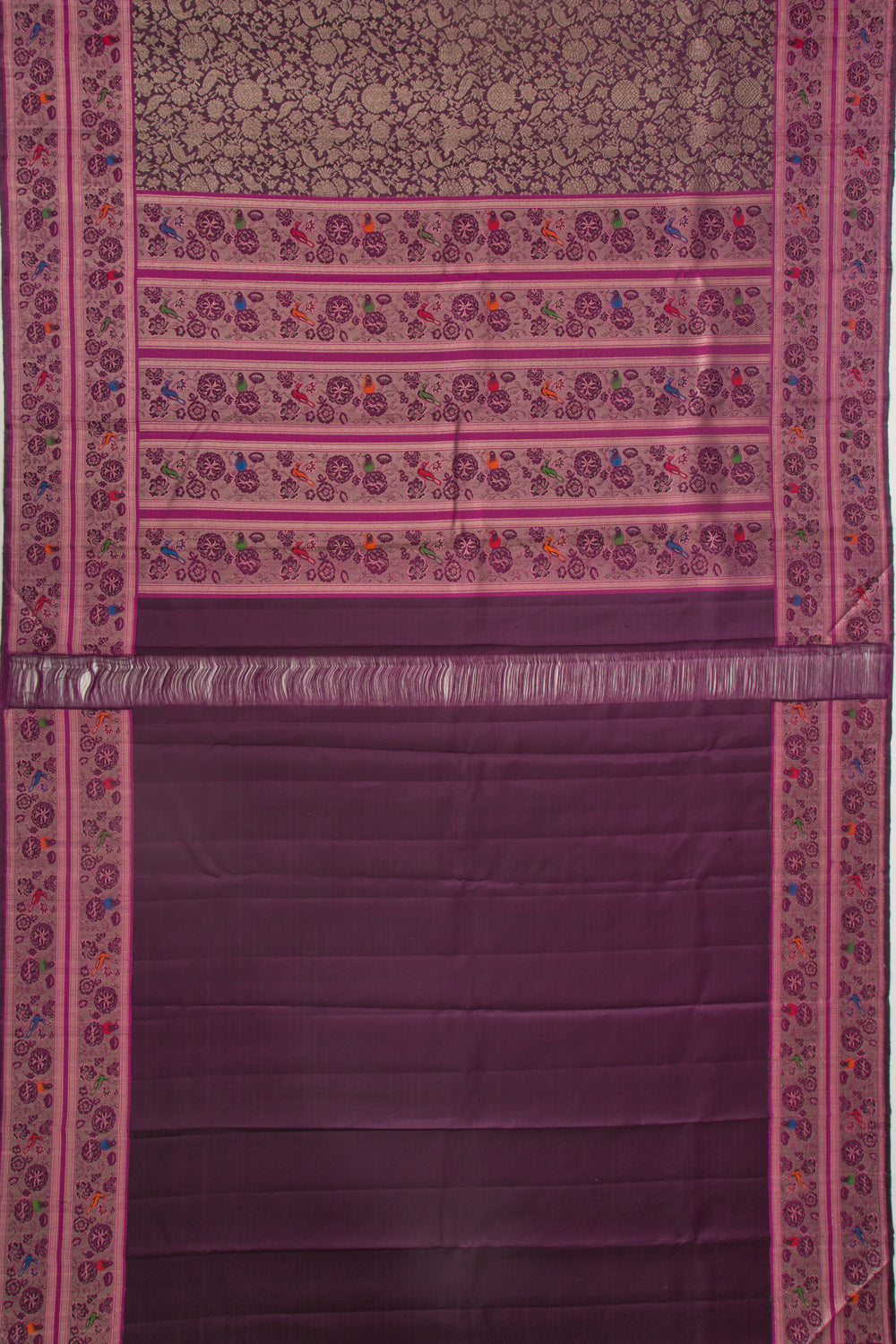 Kanchipuram Silk Brocade Purple Saree