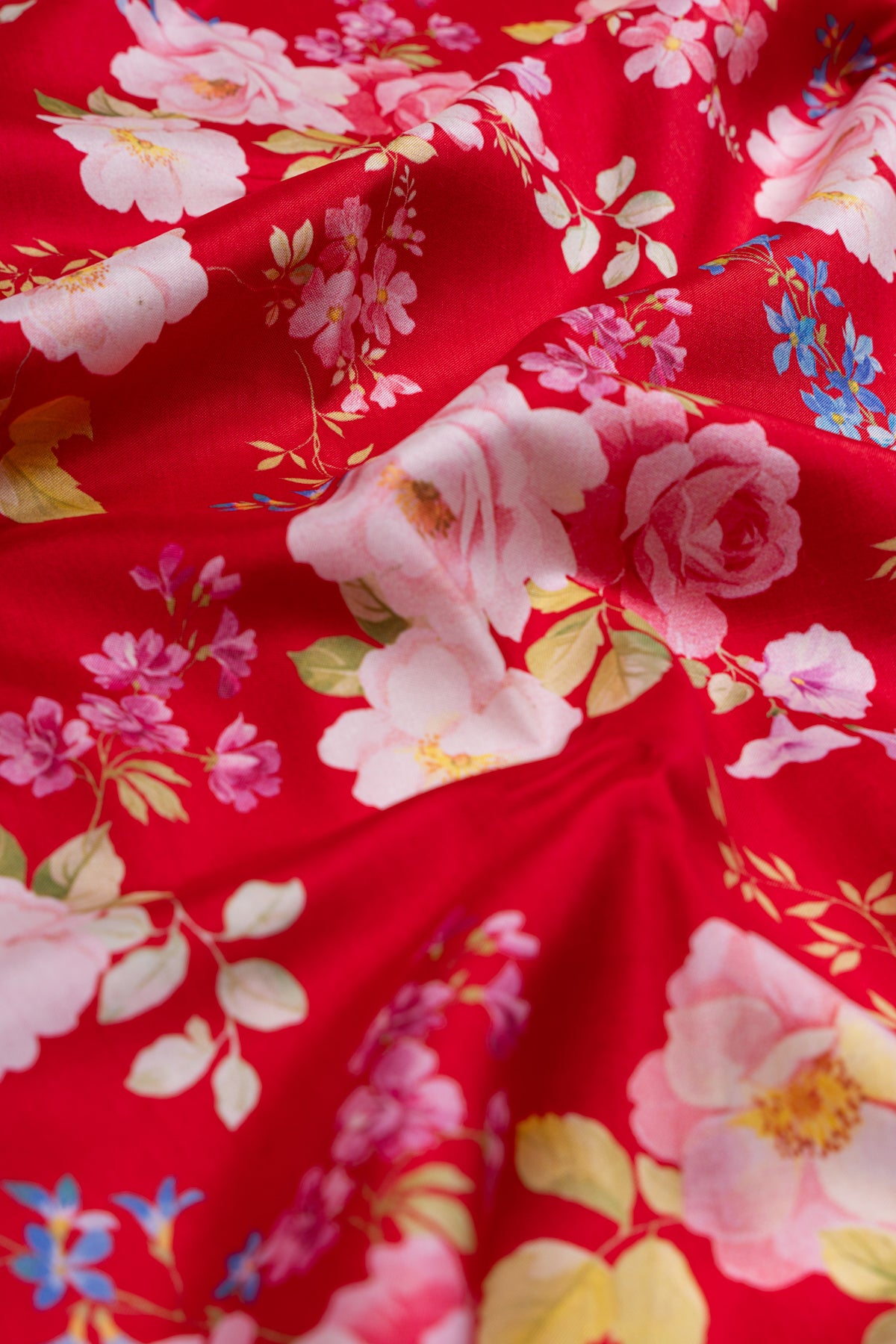 Kanchipuram Silk Floral Printed Red Saree