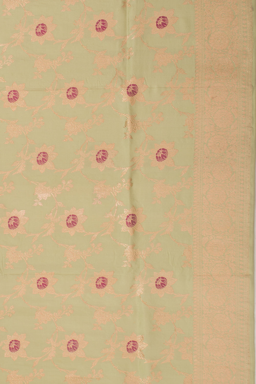 Banarasi Silk Jaal Kadwa Pista Green Saree