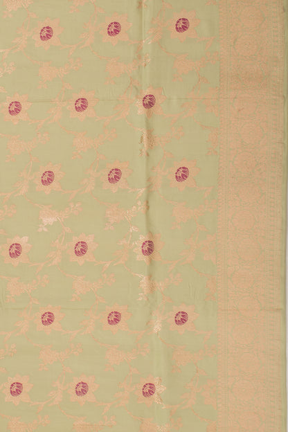 Banarasi Silk Jaal Kadwa Pista Green Saree