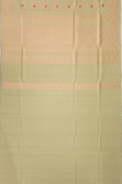 Banarasi Silk Jaal Kadwa Pista Green Saree