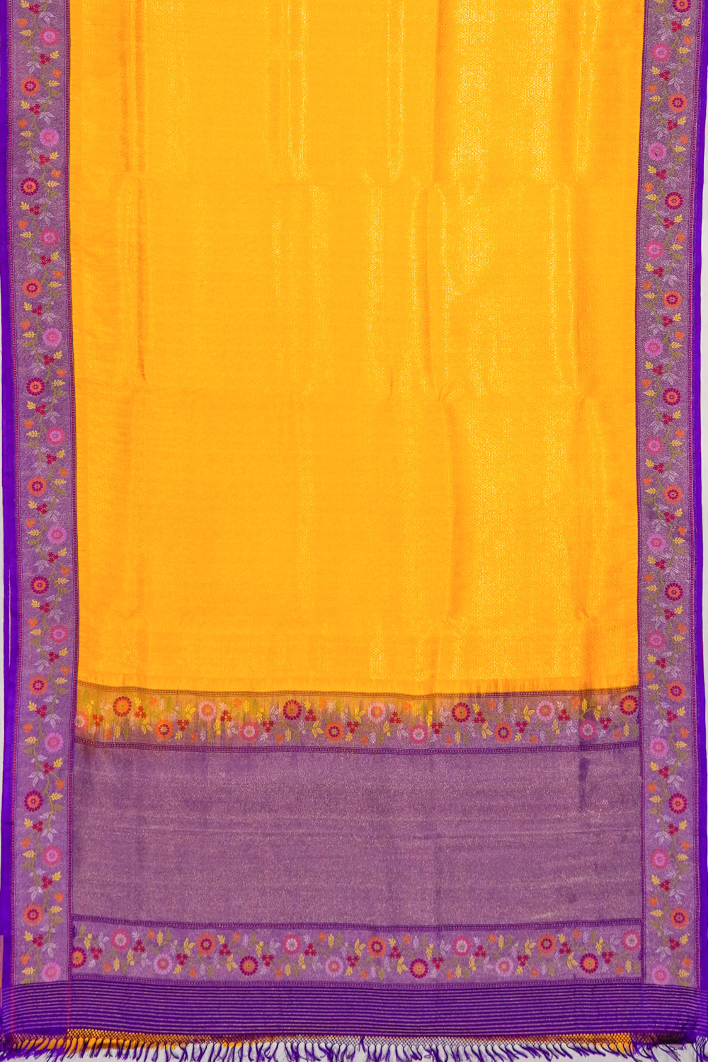 Banarasi Silk Brocade Yellow Saree