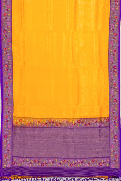 Banarasi Silk Brocade Yellow Saree