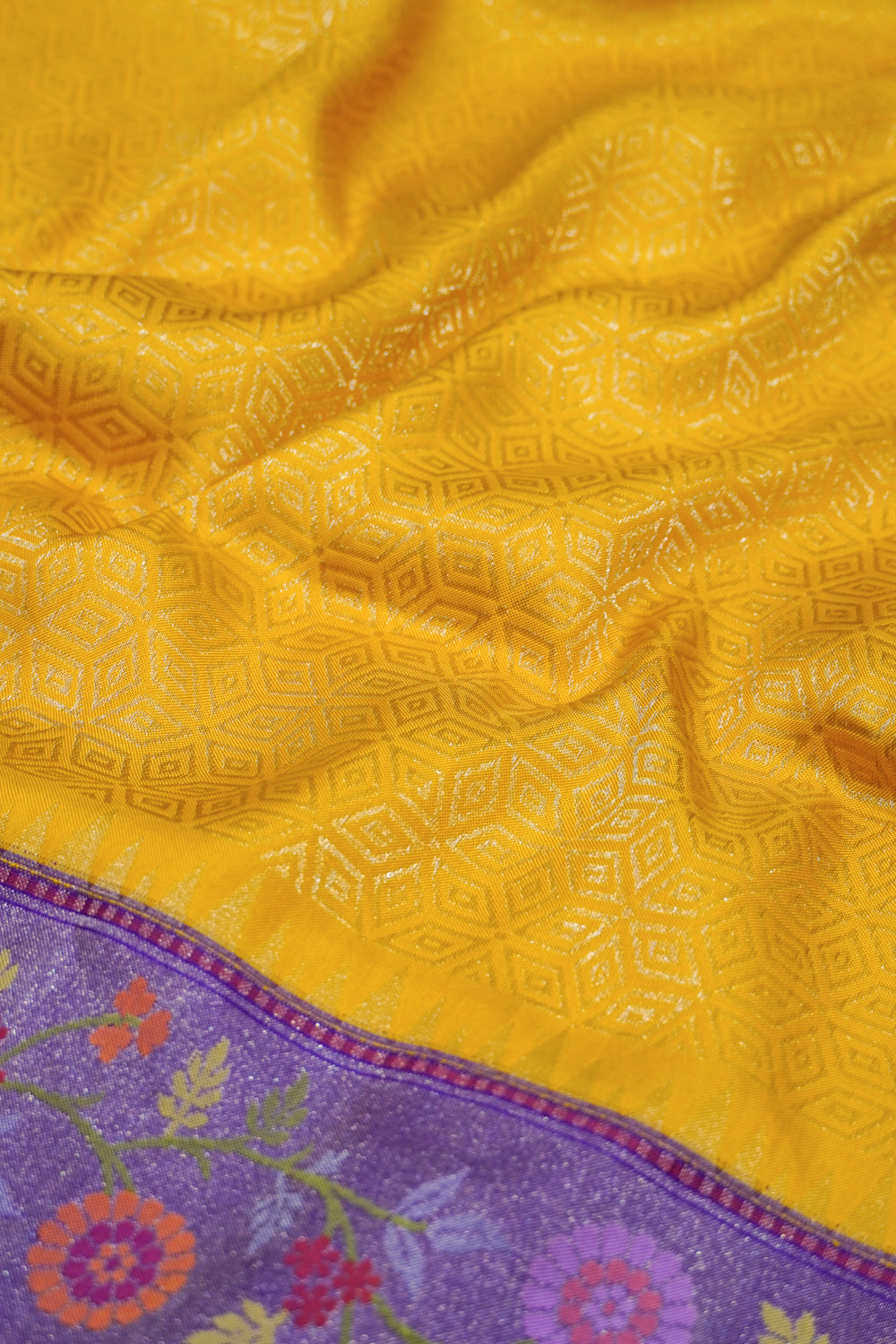 Banarasi Silk Brocade Yellow Saree