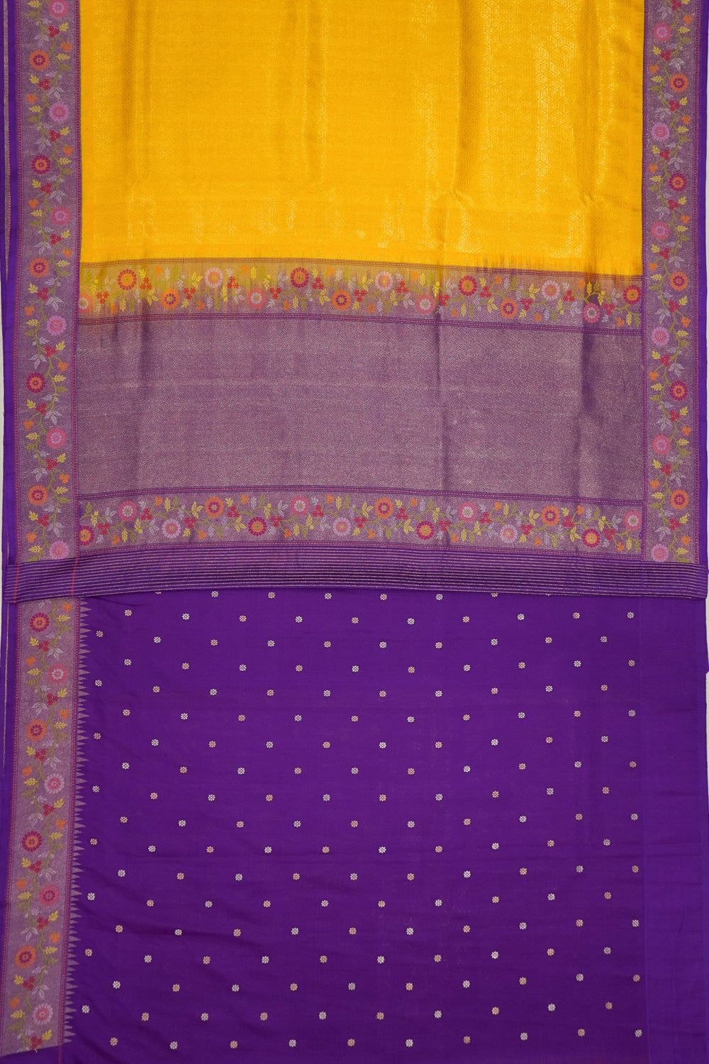 Banarasi Silk Brocade Yellow Saree