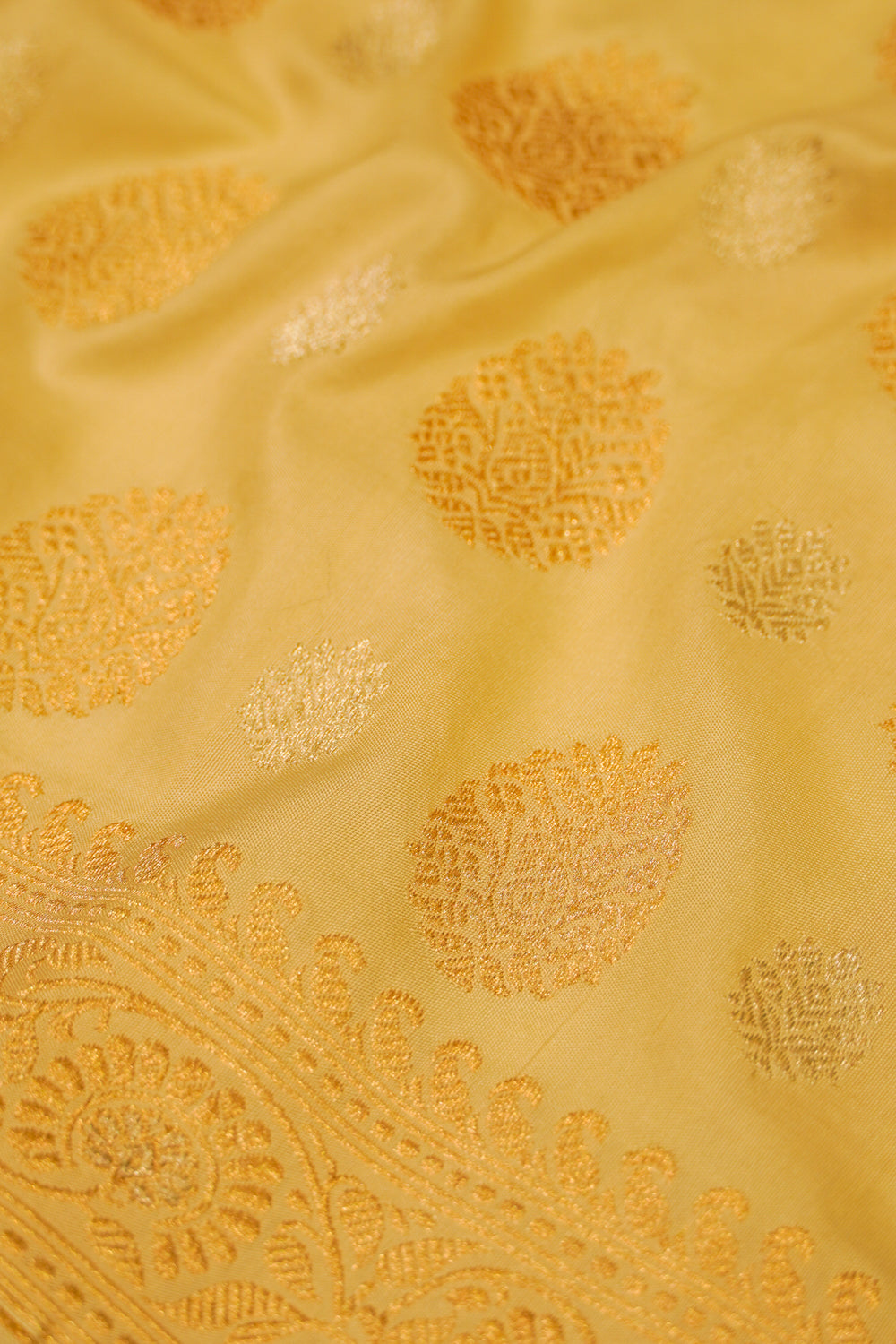 Banarasi Silk Butta Pale Yellow Saree