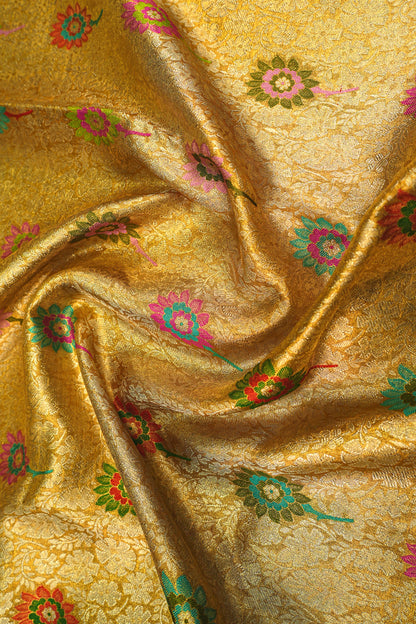 Kanchipuram Silk Tissue Brocade Gold Saree