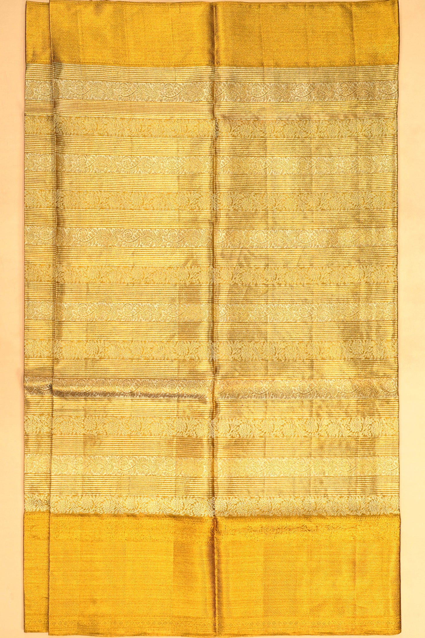 Kanchipuram Silk Tissue Brocade Gold Saree