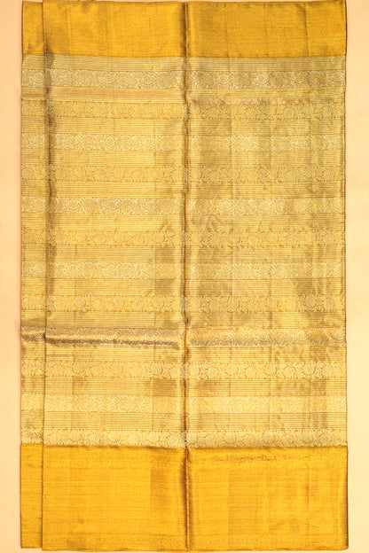 Kanchipuram Silk Tissue Brocade Gold Saree