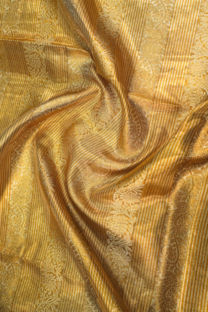 Kanchipuram Silk Tissue Brocade Gold Saree