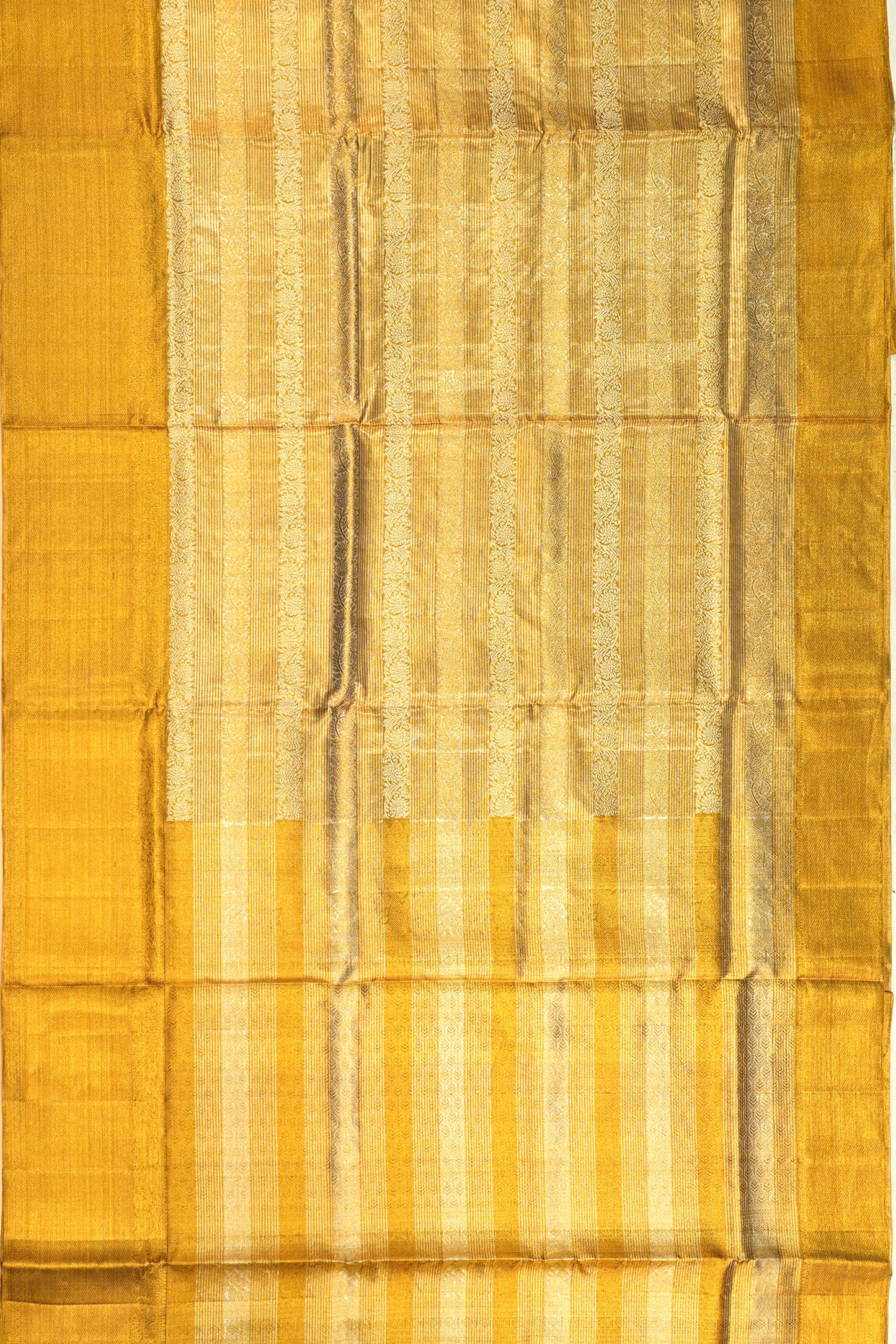 Kanchipuram Silk Tissue Brocade Gold Saree