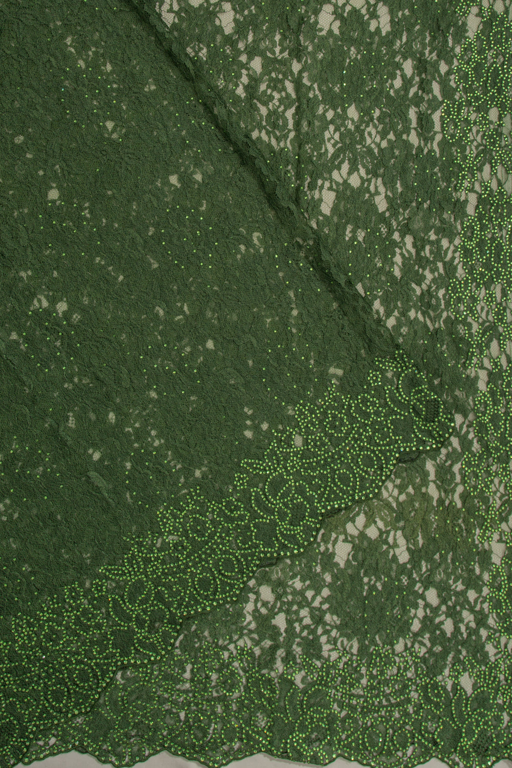 Chantilly Lace Green Saree With Stone Work