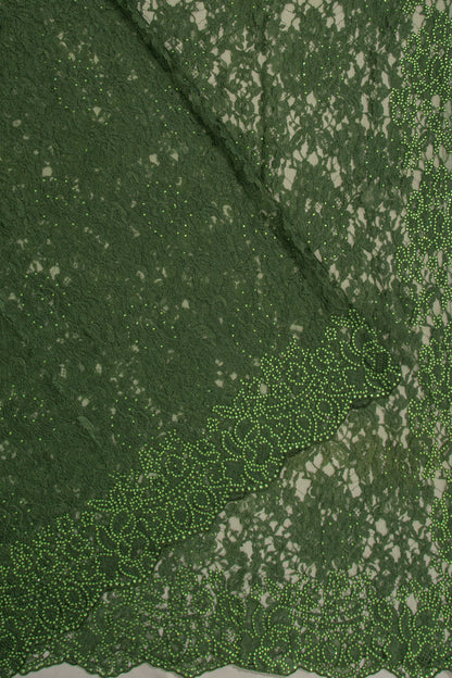 Chantilly Lace Green Saree With Stone Work
