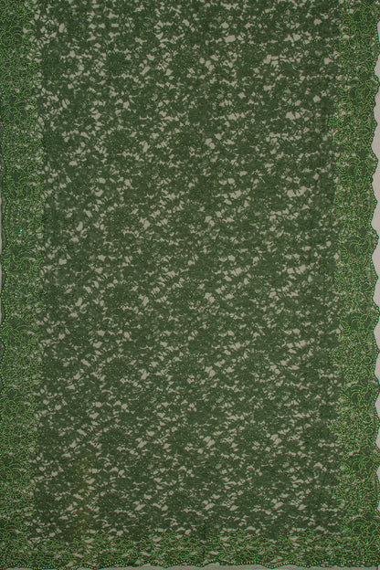 Chantilly Lace Green Saree With Stone Work