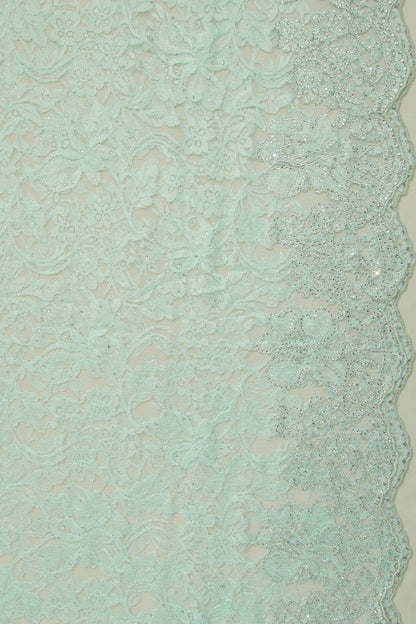 Chantilly Lace Sea Green Saree With Stone Work