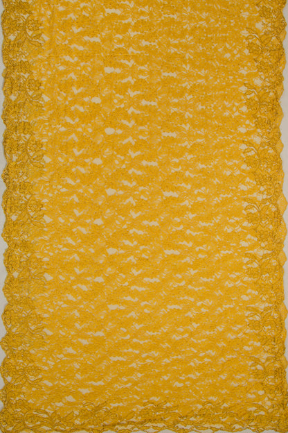 Chantilly Lace Yellow Saree With Stone Work