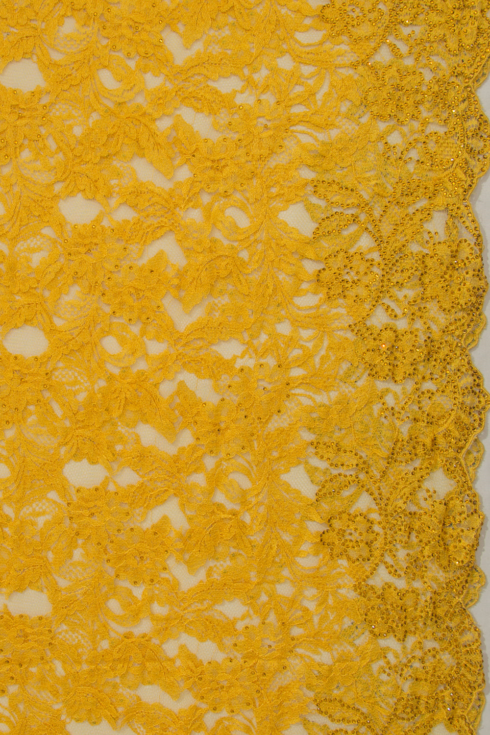 Chantilly Lace Yellow Saree With Stone Work