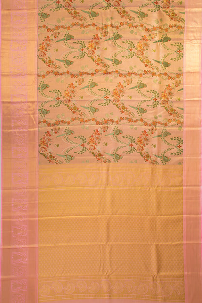 Taranga Kanchi Silk Tissue Jaal Baby Pink Saree