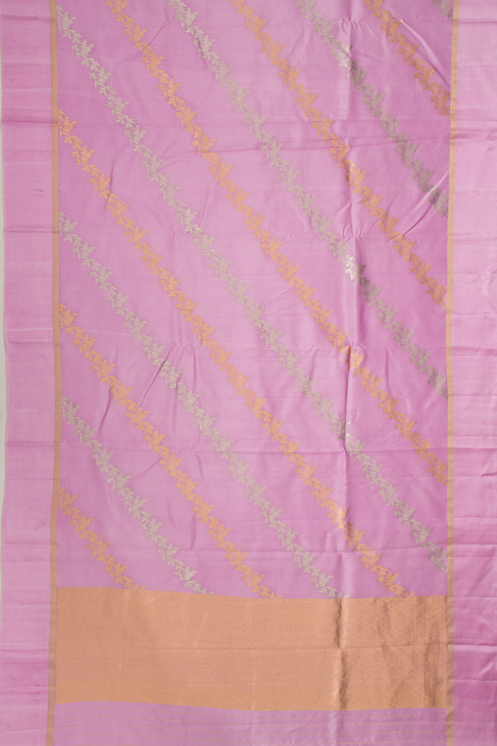 Banarasi Katan Silk Half-n-Half And Jaal And Butta Lavender Saree