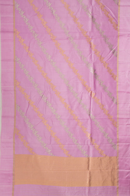 Banarasi Katan Silk Half-n-Half And Jaal And Butta Lavender Saree
