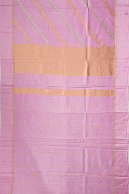 Banarasi Katan Silk Half-n-Half And Jaal And Butta Lavender Saree