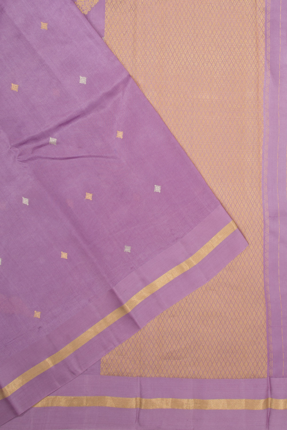Banarasi Katan Silk Half-n-Half And Jaal And Butta Lavender Saree