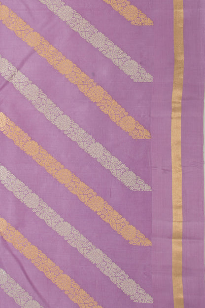 Banarasi Katan Silk Half-n-Half And Jaal And Butta Lavender Saree