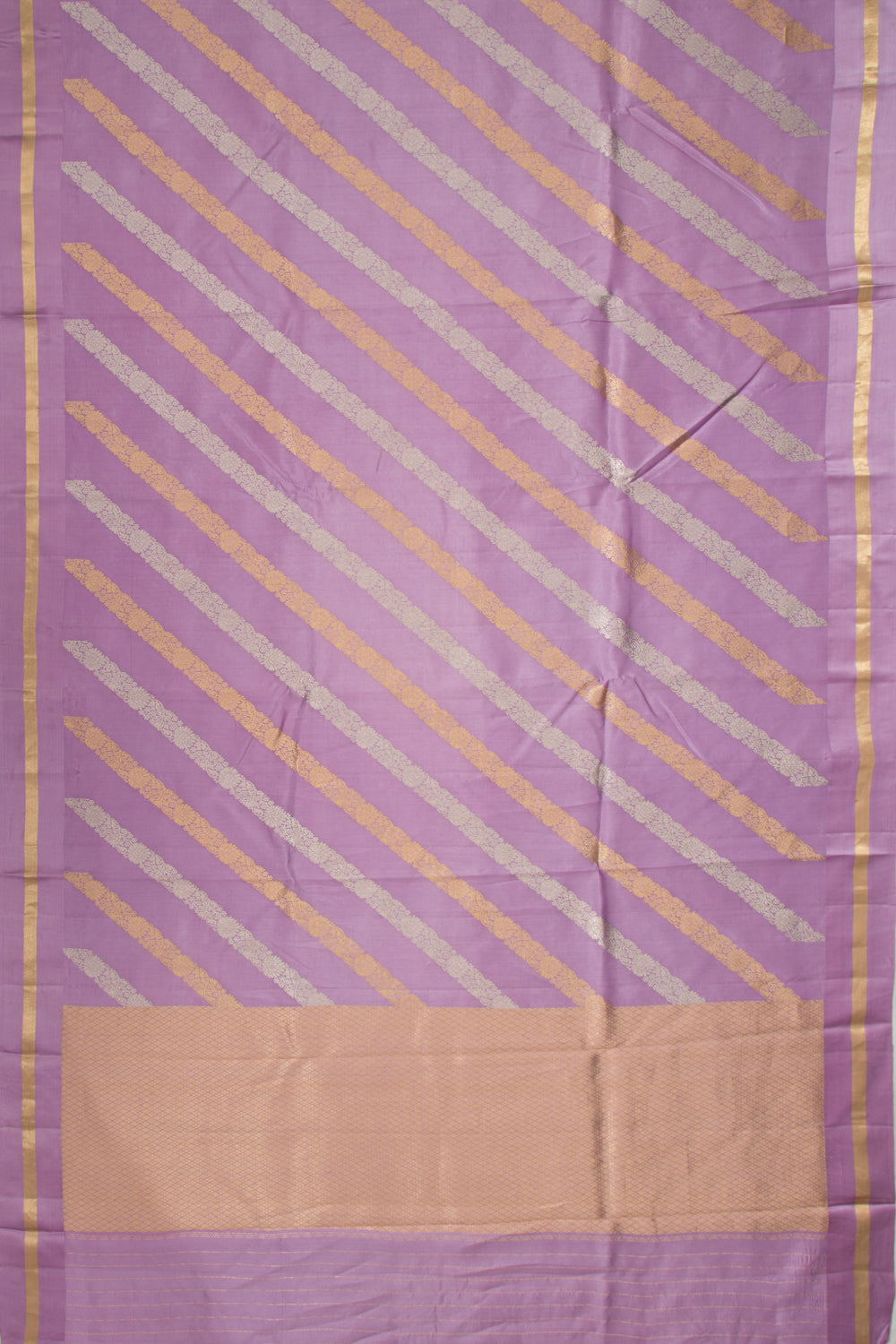Banarasi Katan Silk Half-n-Half And Jaal And Butta Lavender Saree