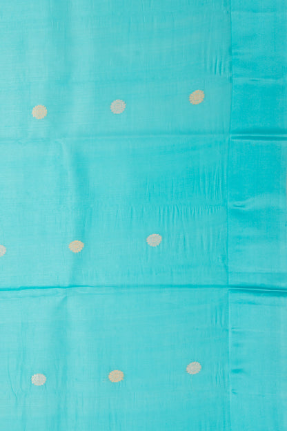 Banarasi Katan Silk Half-n-Half And Jaal And Butta Sky Blue Saree