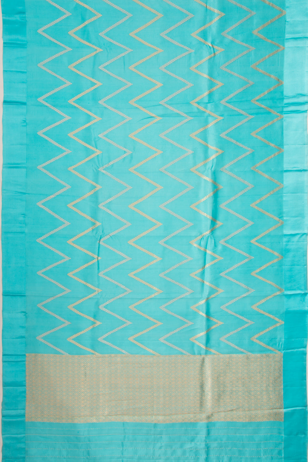 Banarasi Katan Silk Half-n-Half And Jaal And Butta Sky Blue Saree