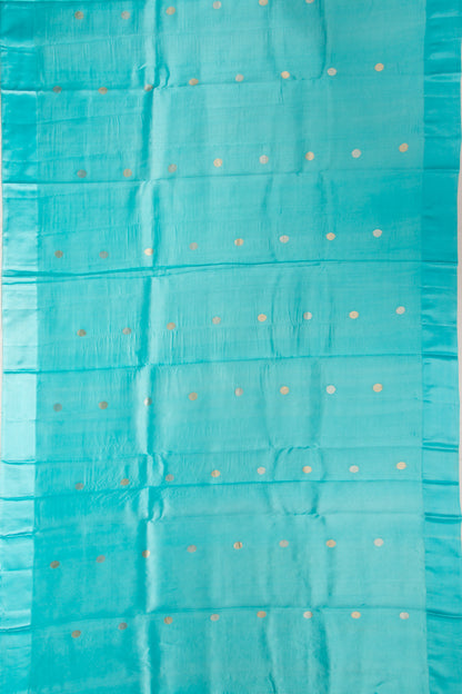 Banarasi Katan Silk Half-n-Half And Jaal And Butta Sky Blue Saree