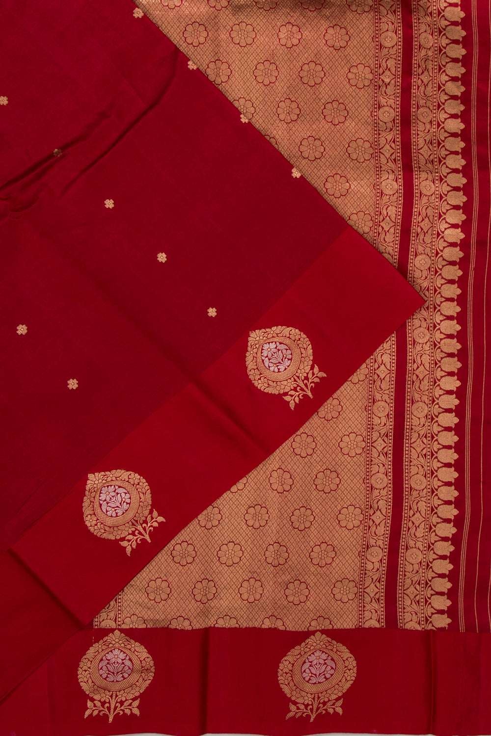 Banarasi Katan Silk Butta Red Saree