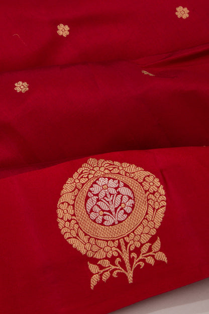 Banarasi Katan Silk Butta Red Saree