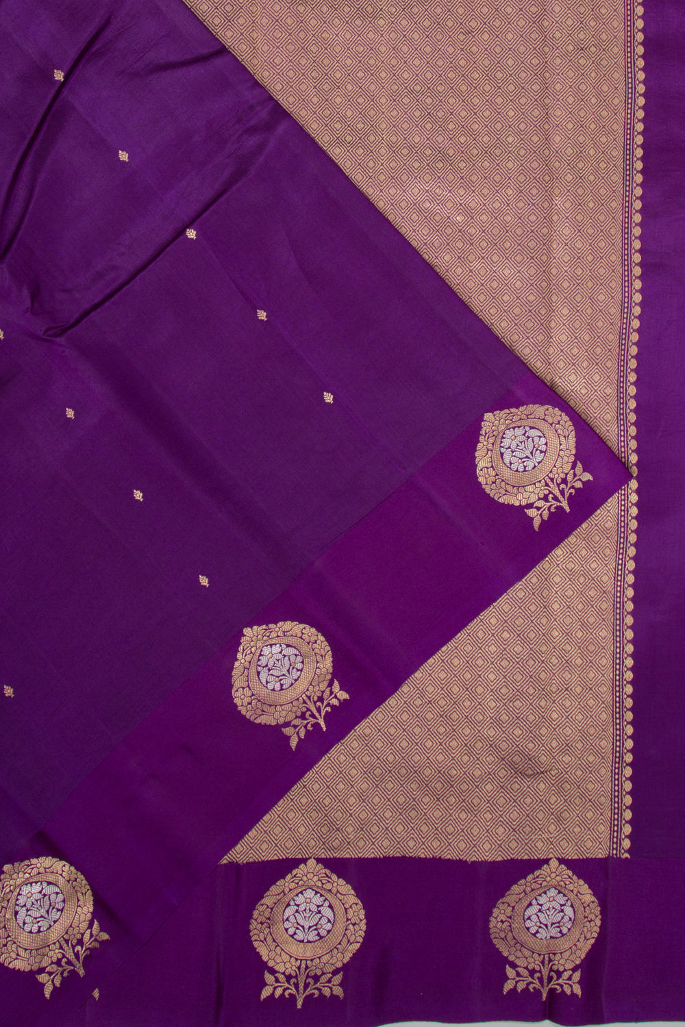 Banarasi Katan Silk Butta Violet Saree