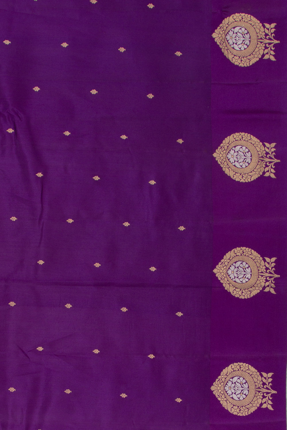 Banarasi Katan Silk Butta Violet Saree
