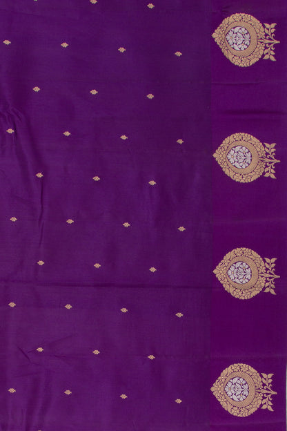 Banarasi Katan Silk Butta Violet Saree