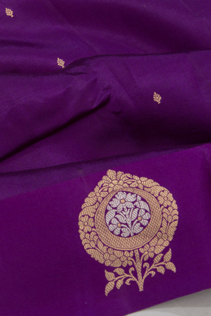 Banarasi Katan Silk Butta Violet Saree